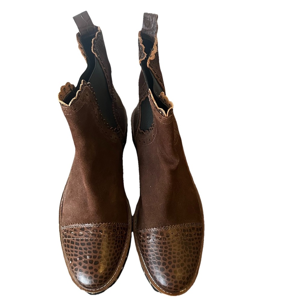 Free People‎ Atlas Chelsea Boots Brown Leather Upper Shoes Size EU 40 US 9.5 *R* - Picture 4 of 14